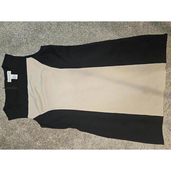 Doncaster Elegant Two-Tone Sleeveless Dress - Picture 6 of 11